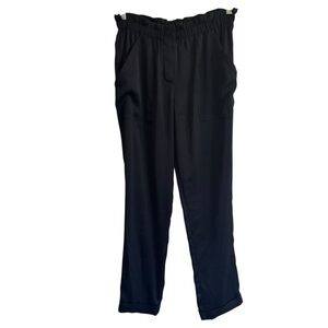 BCBGMaxAzria Black Satin Bennet Trousers, Size XS